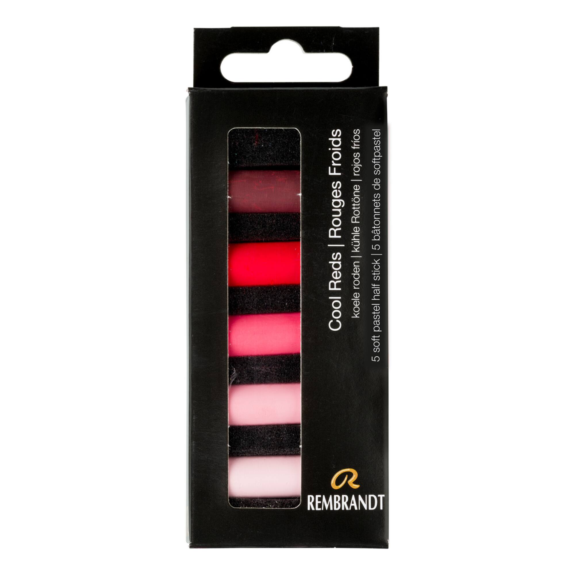 Rembrandt 5 Color Cool Reds Half Stick Soft Pastel Set